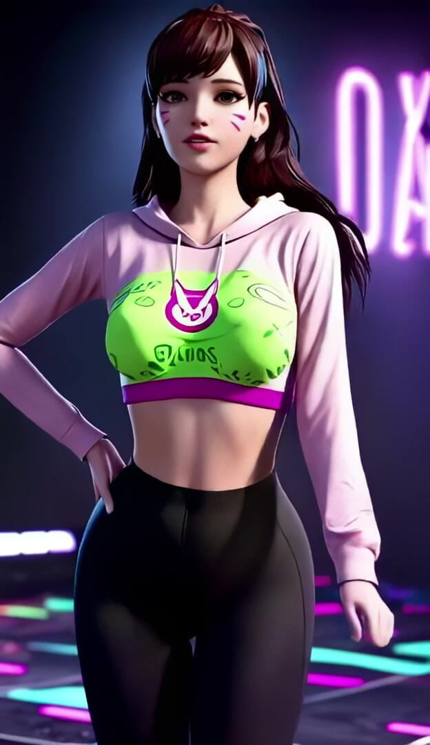3D-Hentai Games: D.va का उग्र फायर डांस (2ne1 - Fire)
