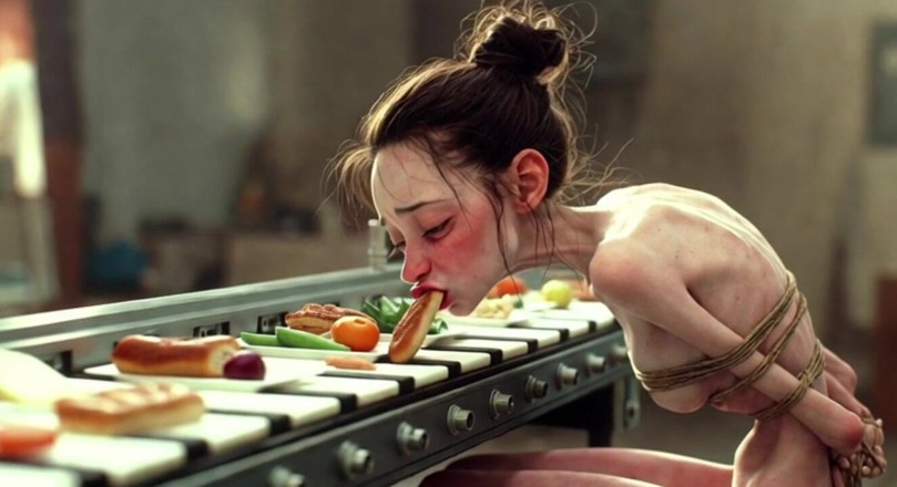 YOUR BEST FANTASY: Extremely Skinny Girl Bound - Stuffed with Food Until Full