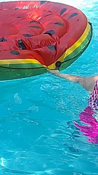 Short Video of BBW Nurse Vicki Floating on Her Huge Watermelon
