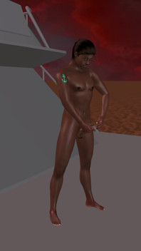 Animované 3D gay porno - sólo černoch ve stoje a třese ptákem