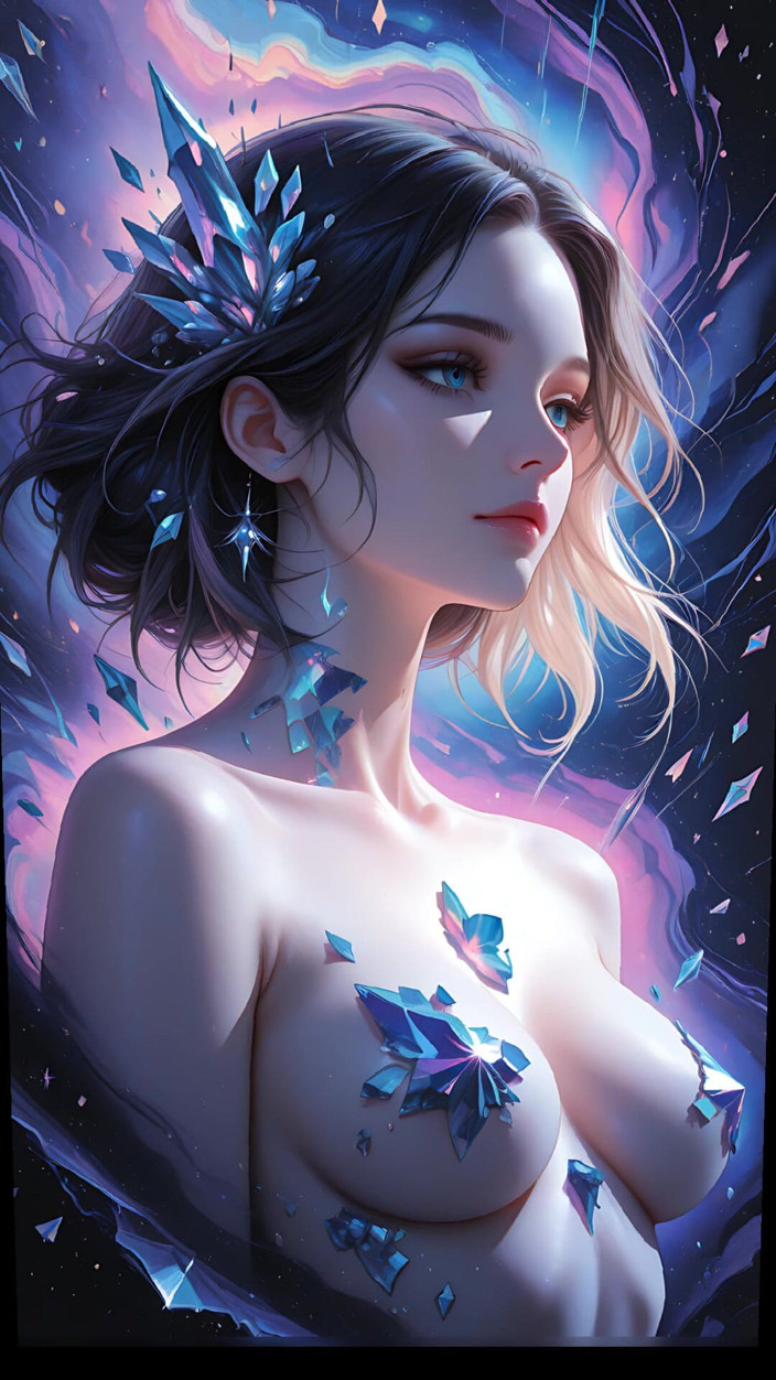 VelvetInk Studio: Diosa córtic astral con humo de obsidiana y fantasía de...