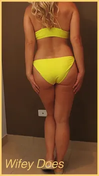 Wifey Wears a Skimpy Yellow Bikini