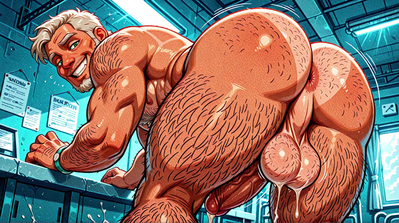 Erotic Man: Мужчины голые в спальне, цифровое искусство