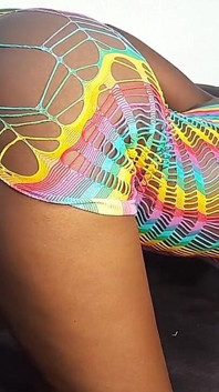 Ebony Petite Teen Playing with Her Self