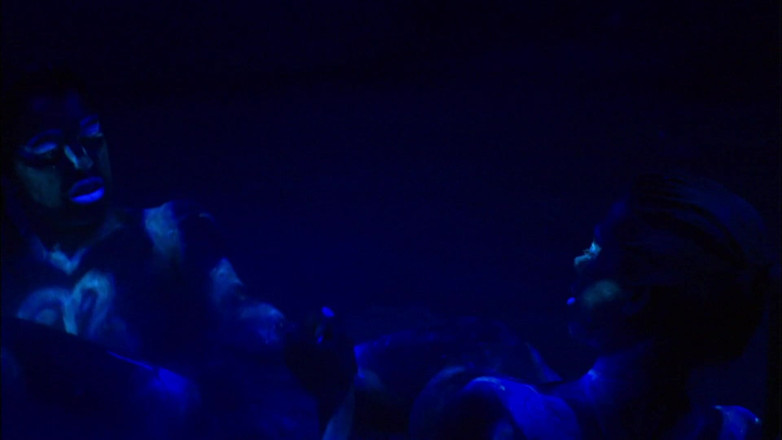 Foxy Desire: Beautiful scene with two hot lesbians fucking in blue
