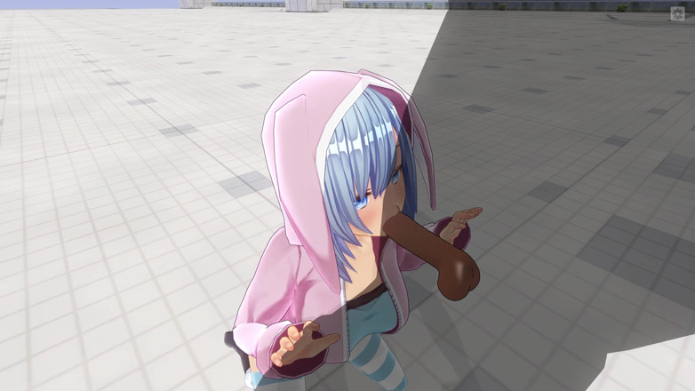 H3DC: 3D HENTAI. Söt flickvän efter en promenad suger en stor...