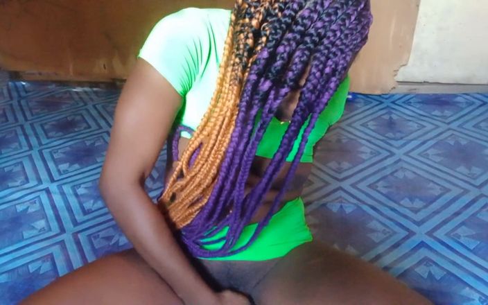 Super sexy ebony cuties: Tapa na siririca esfregando minha buceta rosa preta peluda