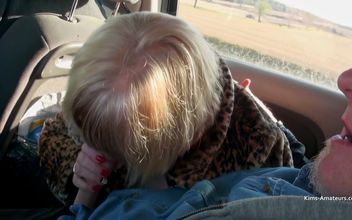 Two Matures Give a Guy a Blowjob in the Back of a Car