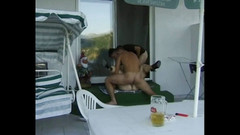 Vintage Climax: Große schlampe draußen zu dritt gefickt