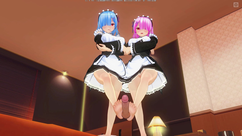 H3DC: 3D HENTAI EN PRIMER PLANO Rem y Ram trabajando con...