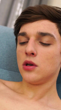 Sexy 18 Year Old Twink Sucks His Toes While Stroking His Huge Cock