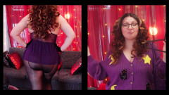 Arya Grander: See-through Magic - Curves in Motion - Pakaian Mini Purple Mesh