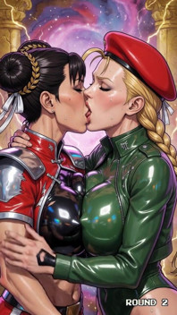 Hot Kissing Chun Li and Cammy