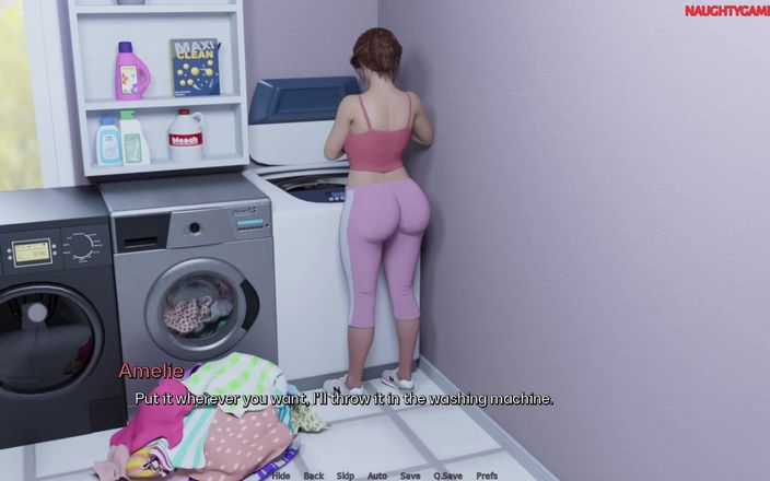 Naughty gameplays: 心臓の問題13 - 彼は彼女が洗濯をしている間、彼の継熟女の大きなお尻で遊ぶ、PAWG熟女の巨大なお尻