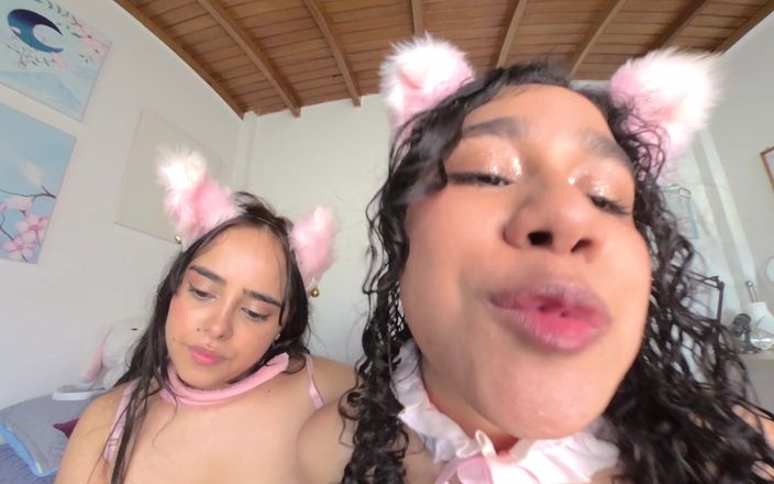 CuttiejennieVR: Flirty koty sprawiają, że jesz własną spermę część 2