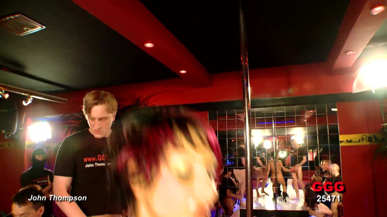 German Hardcore Gangbang: Wild Redhead Gets Hard Fingered by Guys in Club!