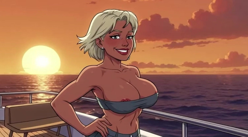 Huge Boobs: アイ、大きな胸の美女たちがボートに乗っている