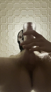 7 Inch (18cm) Hot Cock Owned by a Masked Slim Twink. Flashlight Intense Masturbation, Moaning.