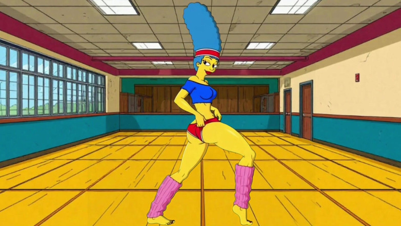 Octopussy Lovers Club: 家庭主妇辛普森夫人与老人在铸造的肮脏群交。卡通模仿