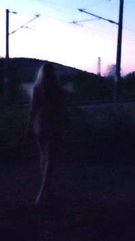 A Night Walk in Front of the Train