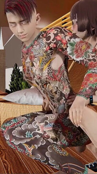 Yaoi - ragazzo con un corpo completamente tatuato scopato da twink