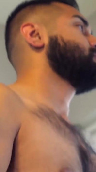 Tattooed Bear Avi Strider Jerks off Solo and Cums