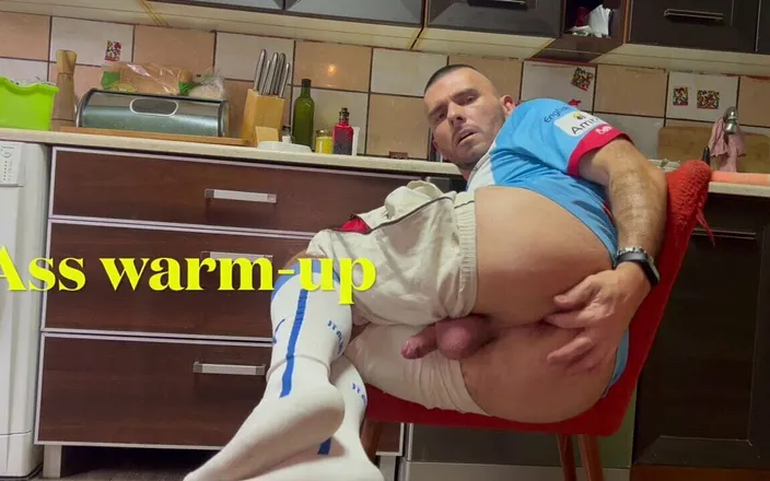 Werther1: Soccer Anal Fun with dildo in white socks