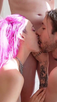Couple Suck a Cute Tgirl's Dick