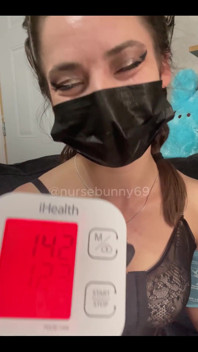 Self Auto Bp Cuff Vibrator Orgasm and Breast Play in Black Lingerie