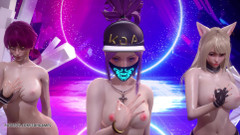 3D-Hentai Games: NXDE Tarian Striptis Seksi - Liga Legenda Ahri Akali Kaisa Evelynn...