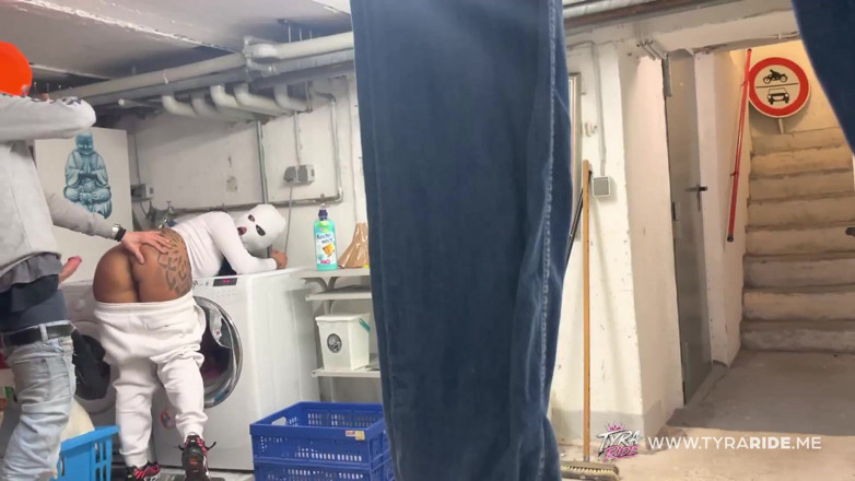 TYRARIDE: Tattooed MILF Secretly Used by Two Men in Cellar