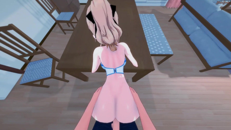 Hentai Smash: Jean dikongkek sudut pandangan pertama di atas meja sebelum mengambil...