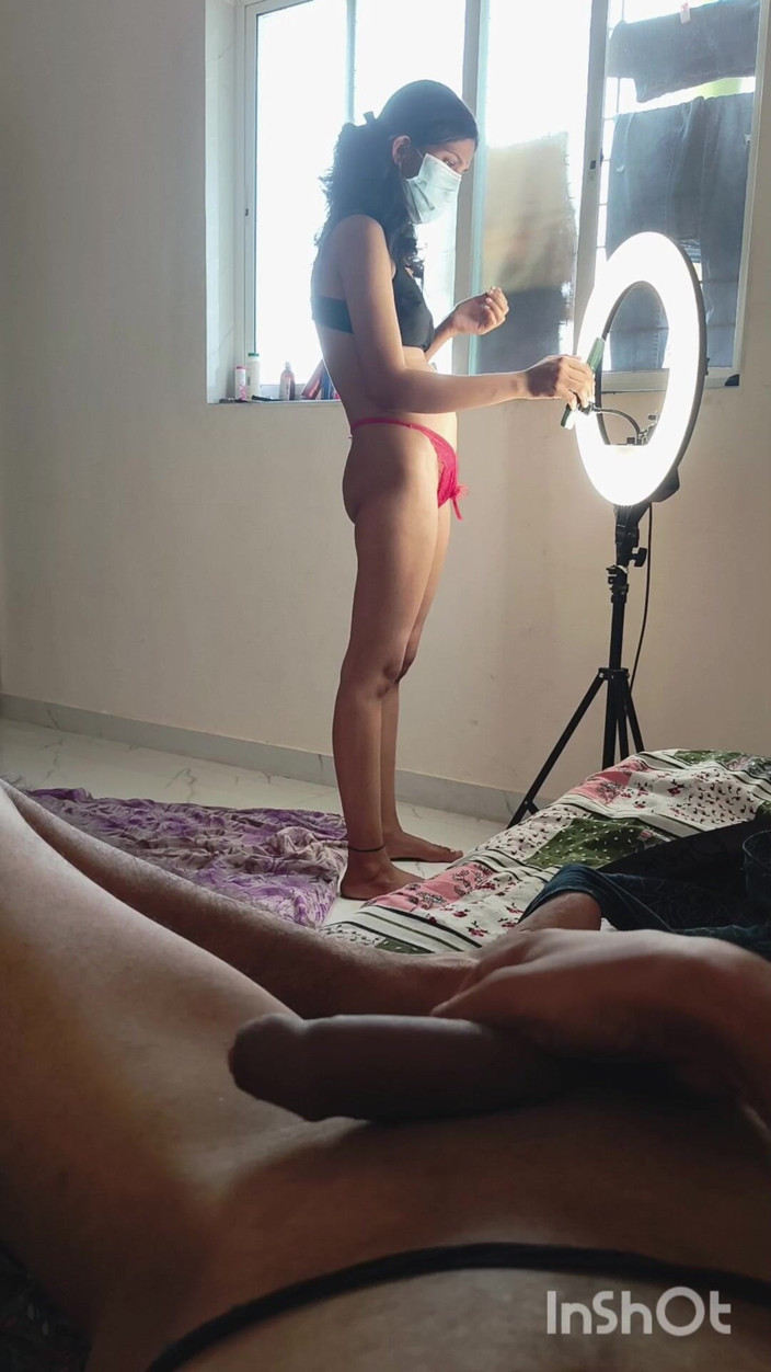 Desishycouple: Sexy Bhabhi Shivani Doing Live and Husband Masturbation.