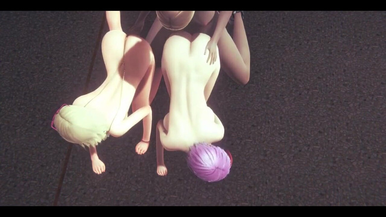 HentaiTubes: 無修正変態 - タナミがふたなりの女の子にチンコをしゃぶり、三人でセックスされる