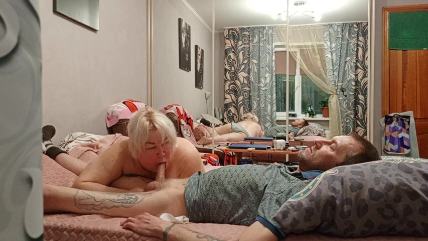 Gentle Blowjob and Hot Cum in Neighbor's Mouth (Sweet July)