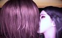 Soi Hentai: Deux lesbiennes séduisent avec un gode - animation 3D V595