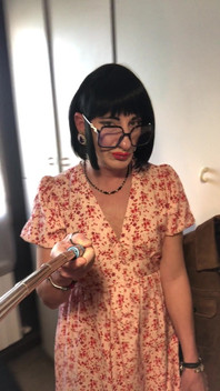 Andreina the Sissy Wearing Black Nails
