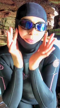 Wetsuit Cave Encounter: Secret Fun with Mysterious Stranger