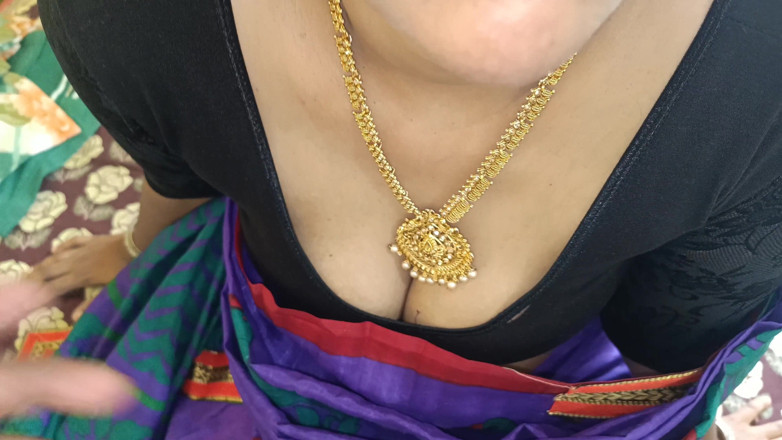 Palani69: Blauwe Saree huisvrouw Jerry Red schattige lippen
