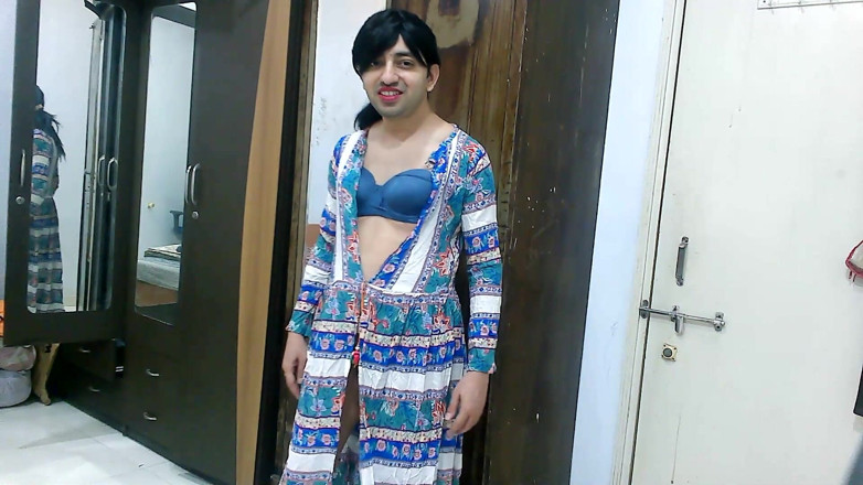 Cute & Nude Crossdresser: Sweet sissy crossdresser femboy Sweet Lollipop in beach style outfit.