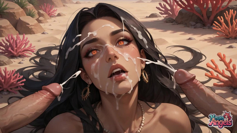 NeuroAngels: 沙漠女神高潮：沙子和光滑投降