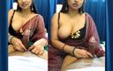 BustyBanu: Горячая индийская девушка делает дрочку Wtih, сексуальная Saree