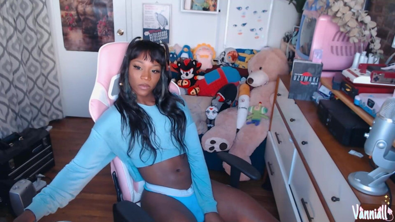 Vanniall: Sticky Cumshot Self Facial by Black Trans Girl Vanniall