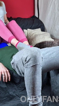 Amateur Facesitting and Ballbusting with Socks and Leggins