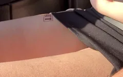 Flashing in Micro Skirt Tatoo Slave and Big Boobs