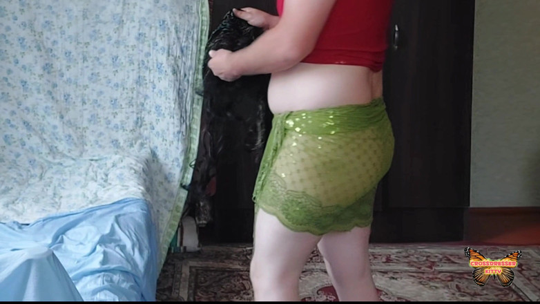 Kitty_Cross: Pretty Ladyboy in Belly Dancer Dress Homemade Hot Blonde Model