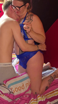 While My Husband Is at the Races My Stepson Smashes My and Squirts His on My Mouth