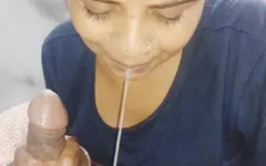 Hintli yenge neha devar yarağını emiyor ve ağzına büyük boşalma