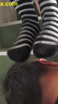 Sock Teenies Trample Face and Hand Hands of Slave