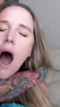 Tattooed stud fucks chubby wife